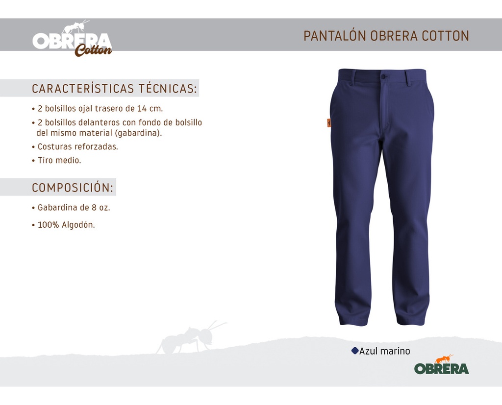 Pantalon de trabajo Obrera gabardina